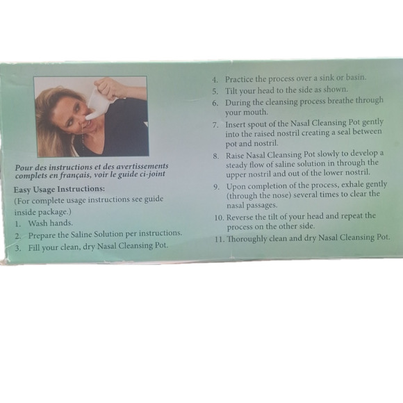 Ancient Secrets White Ceramic Nasal Cleansing Neti Pot - Picture 3 of 11